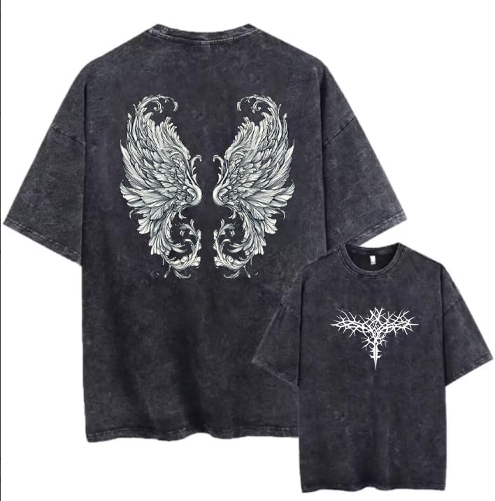Men's Y2K Acid Wash Gothic Graphic T-Shirts