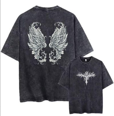 Men's Y2K Acid Wash Gothic Graphic T-Shirts