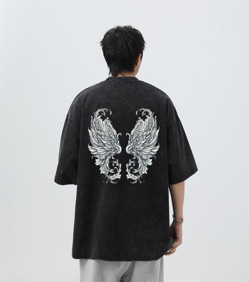 Men's Y2K Acid Wash Gothic Graphic T-Shirts