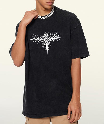Men's Y2K Acid Wash Gothic Graphic T-Shirts