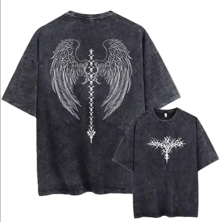 Men's Y2K Acid Wash Gothic Graphic T-Shirts