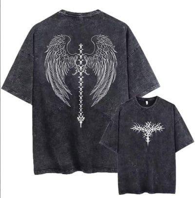 Men's Y2K Acid Wash Gothic Graphic T-Shirts