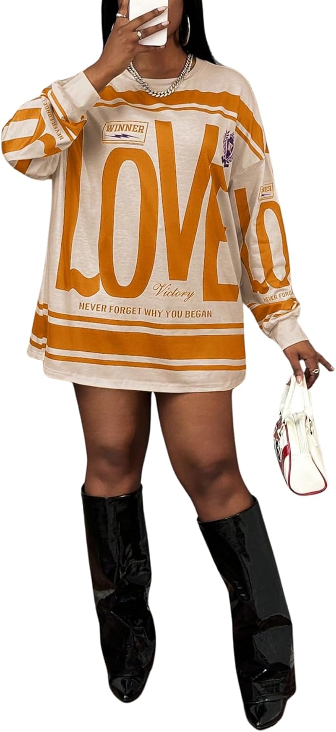 SOLY HUX Women's Retro Oversized T-Shirt