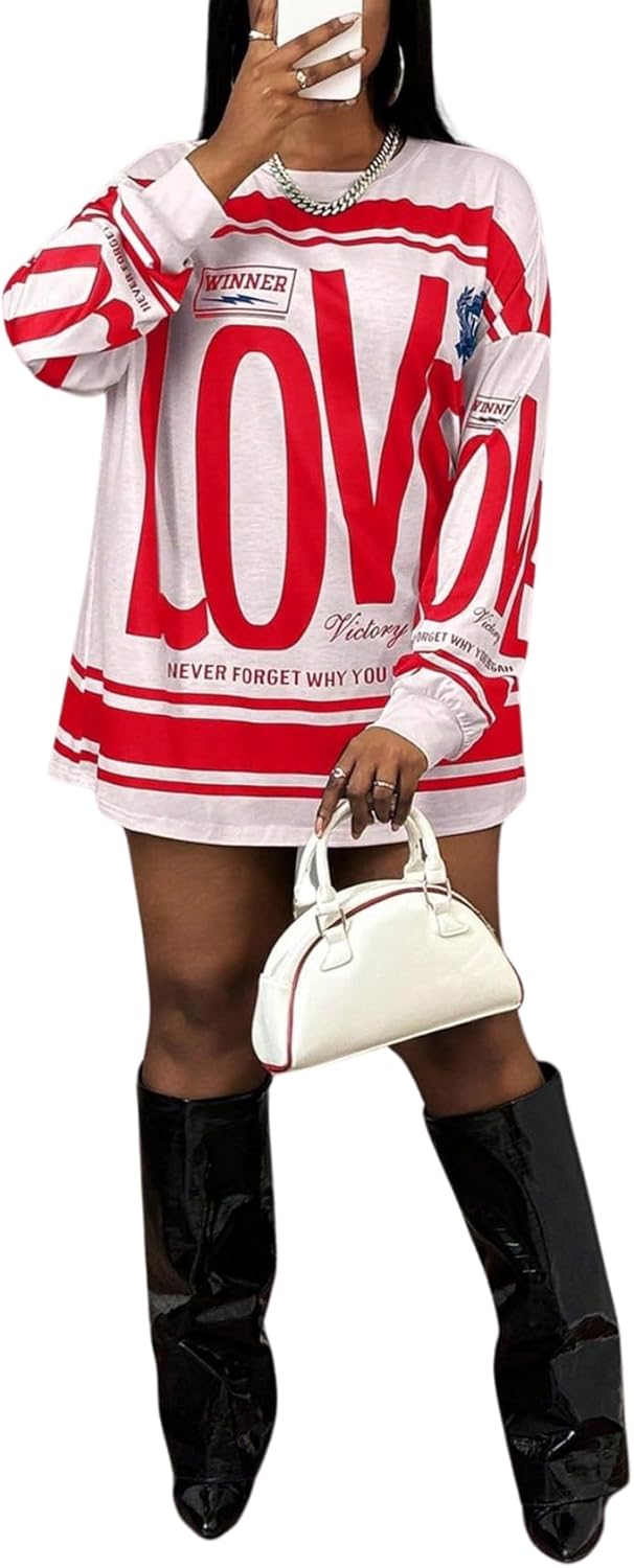 SOLY HUX Women's Retro Oversized T-Shirt