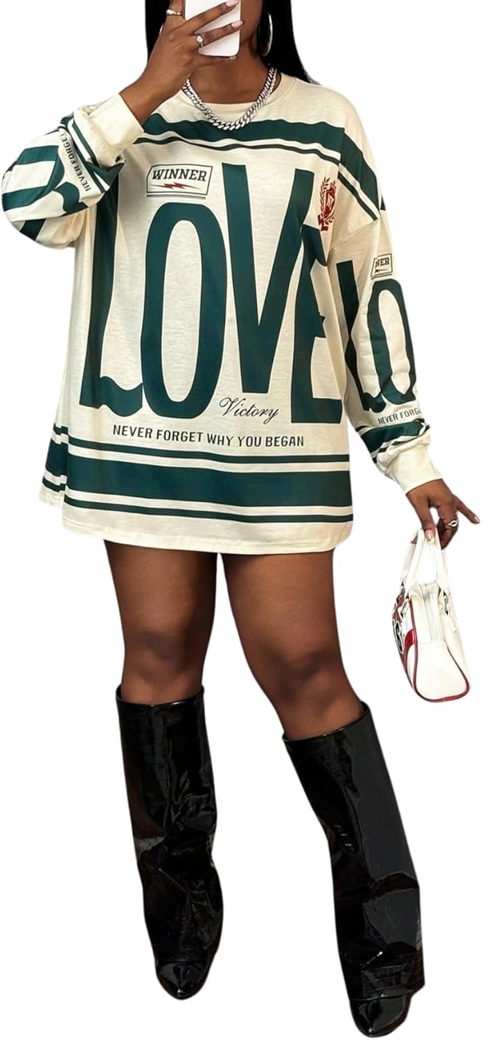 SOLY HUX Women's Retro Oversized T-Shirt