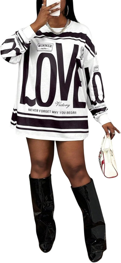 SOLY HUX Women's Retro Oversized T-Shirt