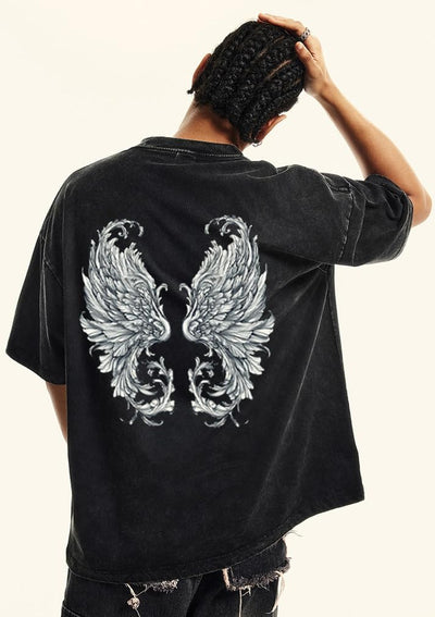 Men's Y2K Acid Wash Gothic Graphic T-Shirts