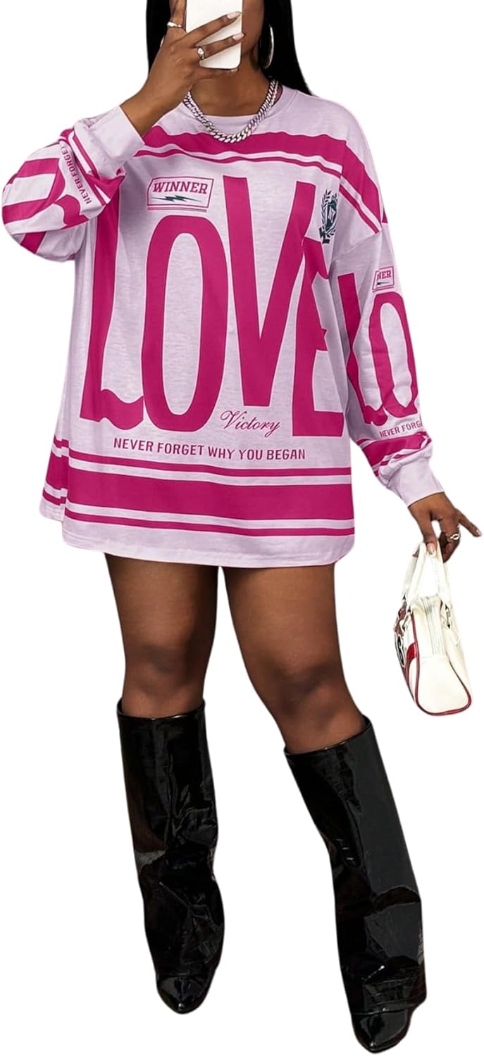 SOLY HUX Women's Retro Oversized T-Shirt