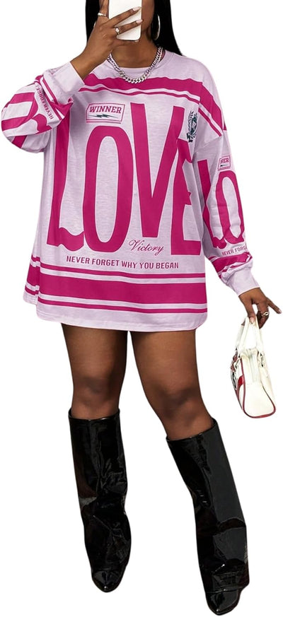 SOLY HUX Women's Retro Oversized T-Shirt