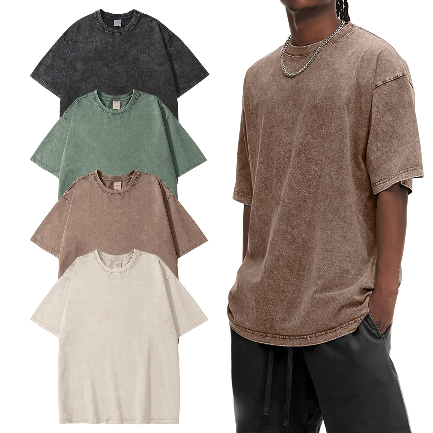 Eisctnd 4 Pack Men's Oversized T-Shirts