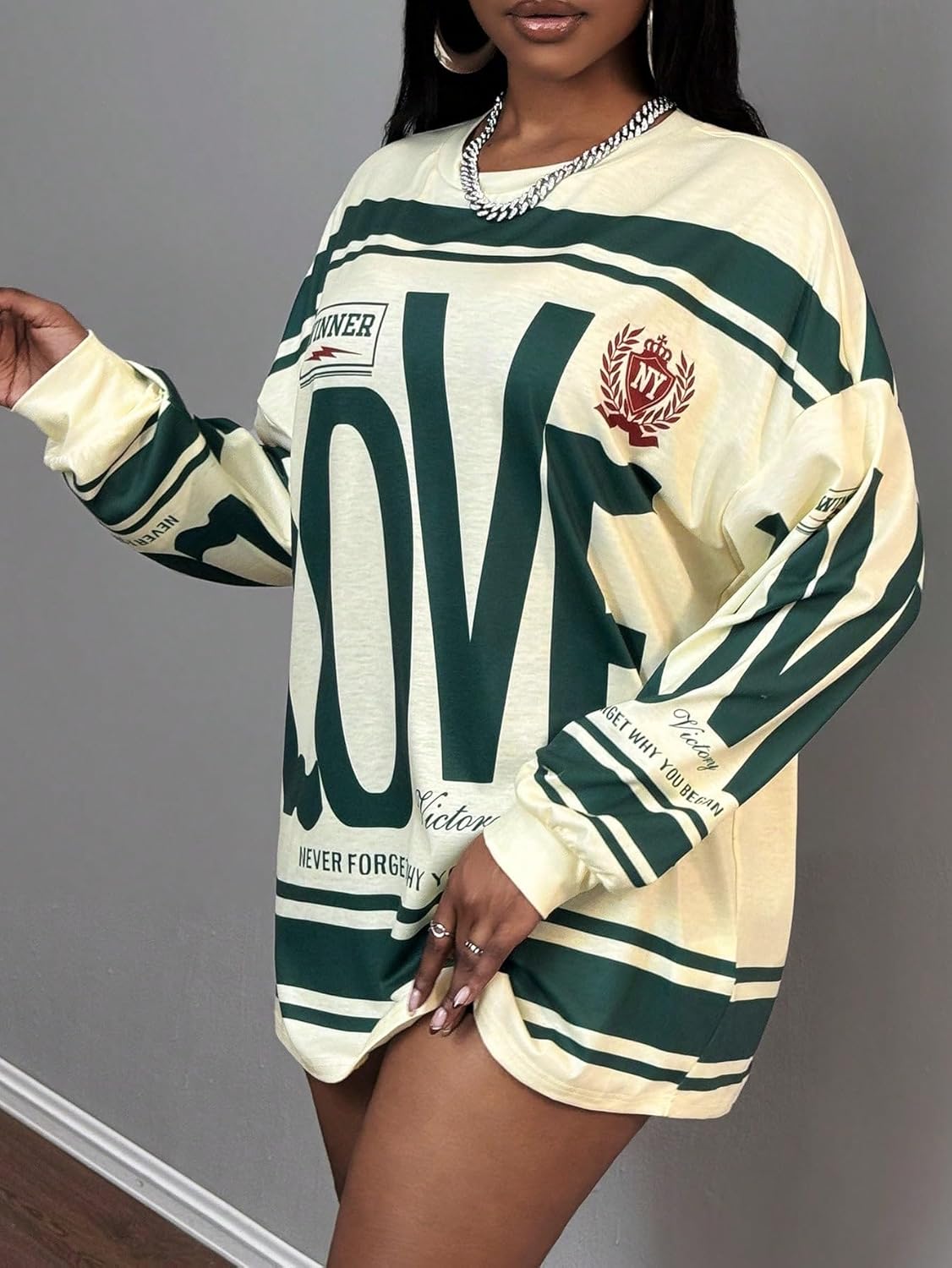 SOLY HUX Women's Retro Oversized T-Shirt