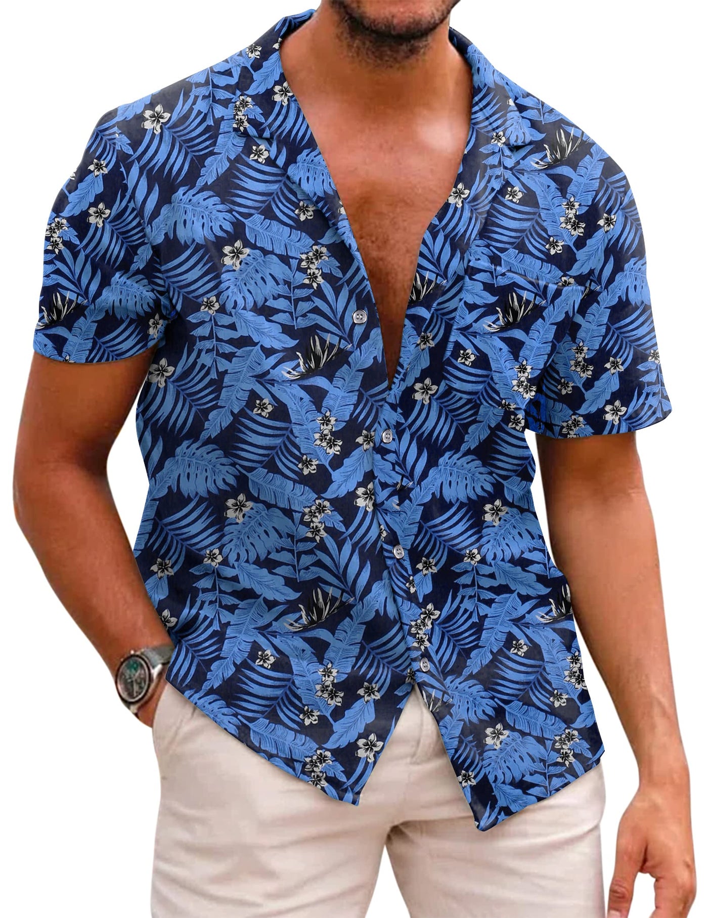 COOFANDY Mens Hawaiian Shirts Short Sleeve