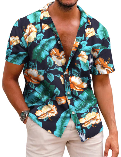 COOFANDY Mens Hawaiian Shirts Short Sleeve
