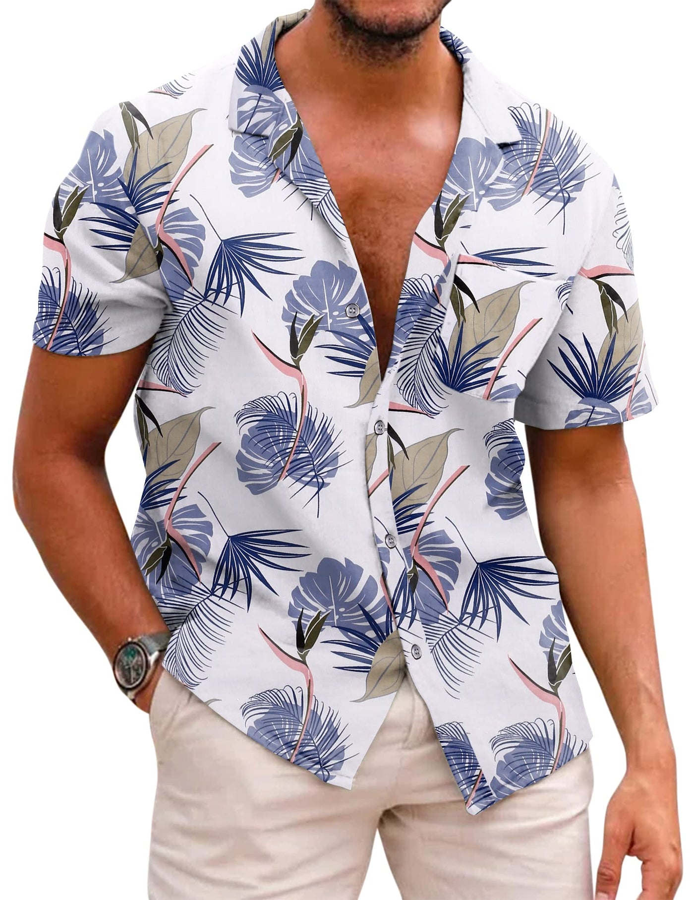 COOFANDY Mens Hawaiian Shirts Short Sleeve