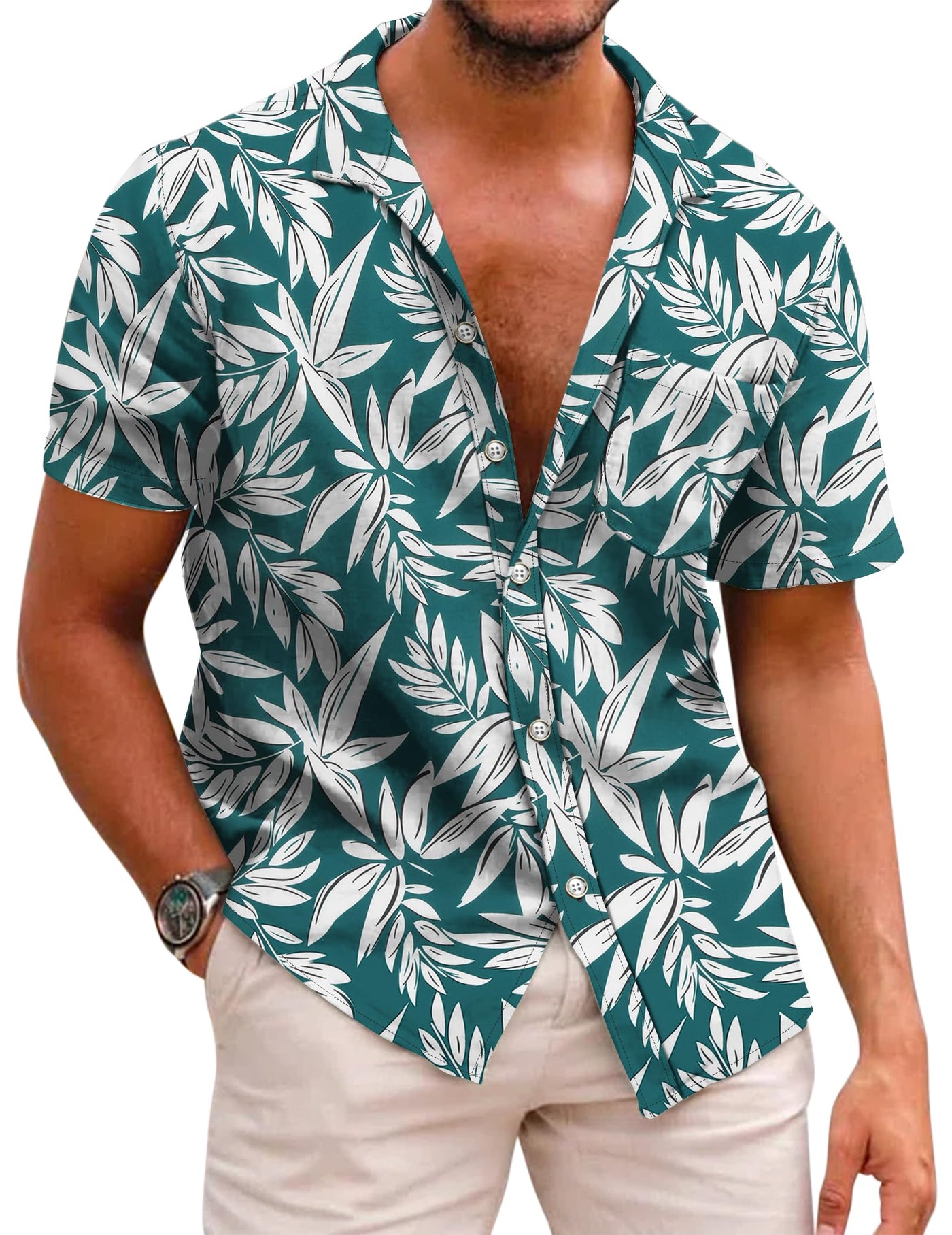 COOFANDY Mens Hawaiian Shirts Short Sleeve