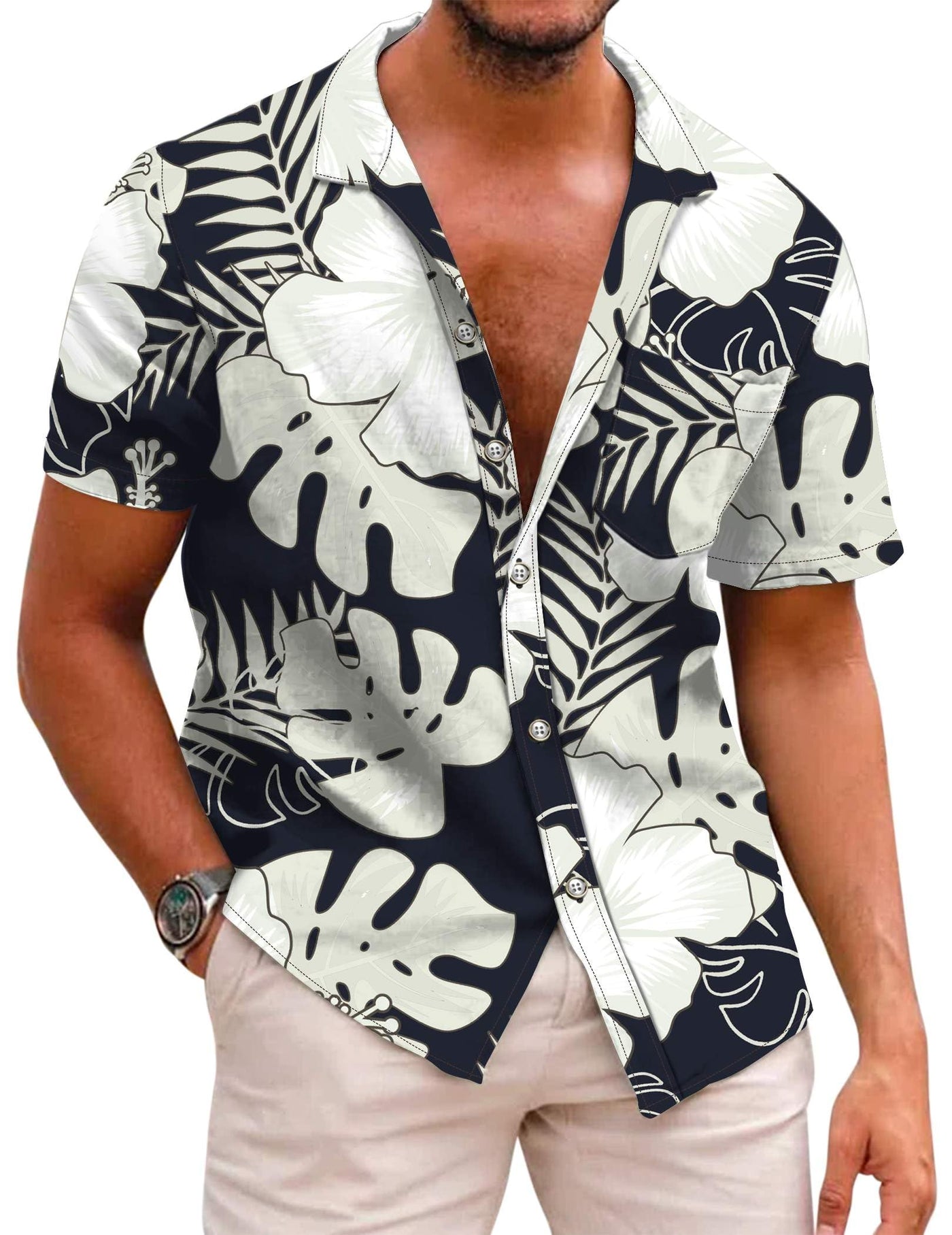 COOFANDY Mens Hawaiian Shirts Short Sleeve