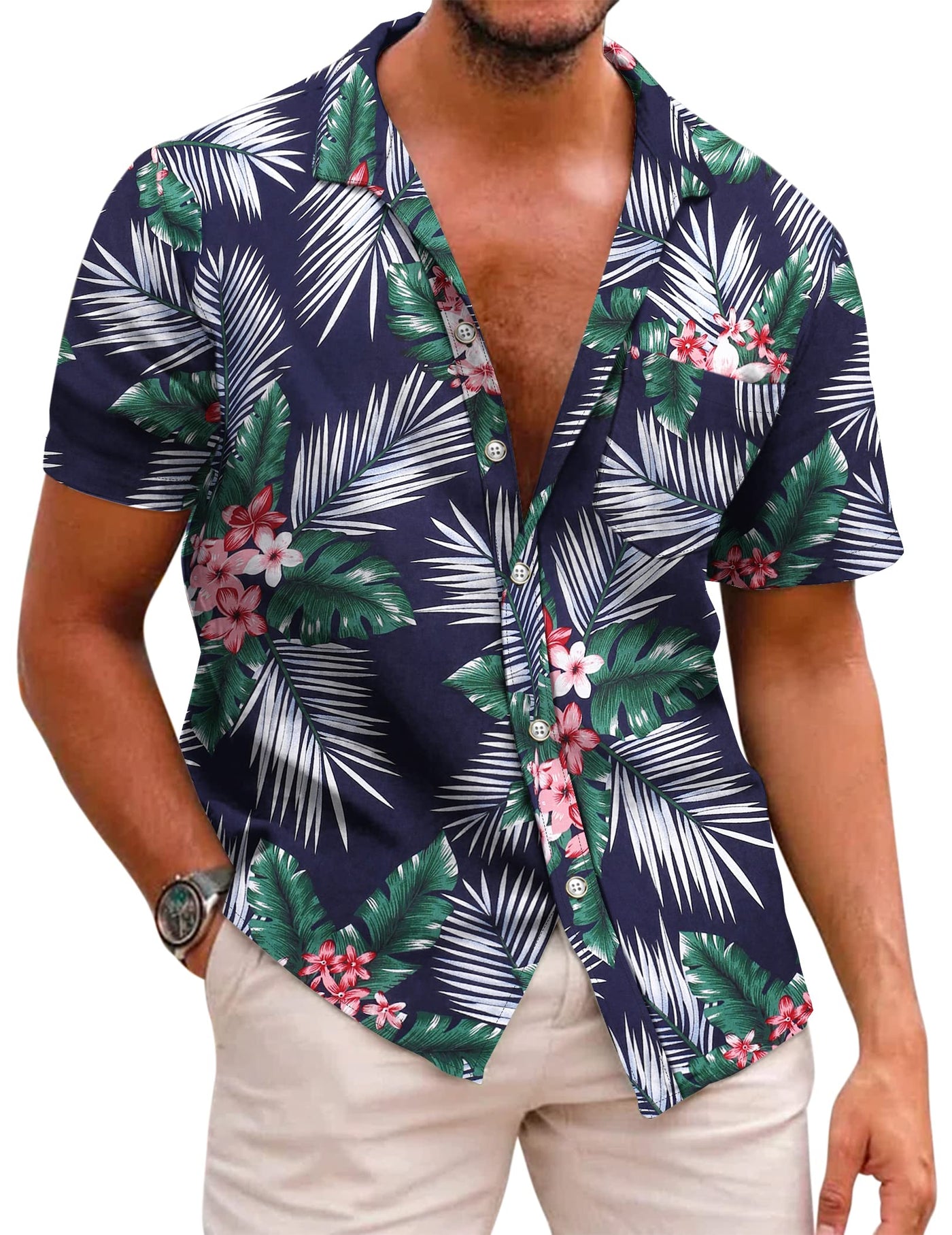 COOFANDY Mens Hawaiian Shirts Short Sleeve