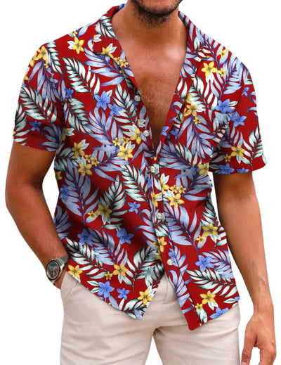 COOFANDY Mens Hawaiian Shirts Short Sleeve