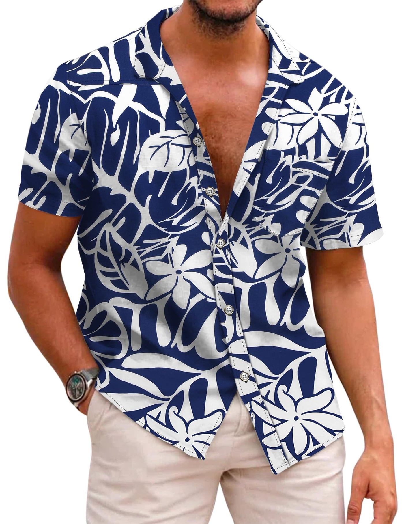 COOFANDY Mens Hawaiian Shirts Short Sleeve