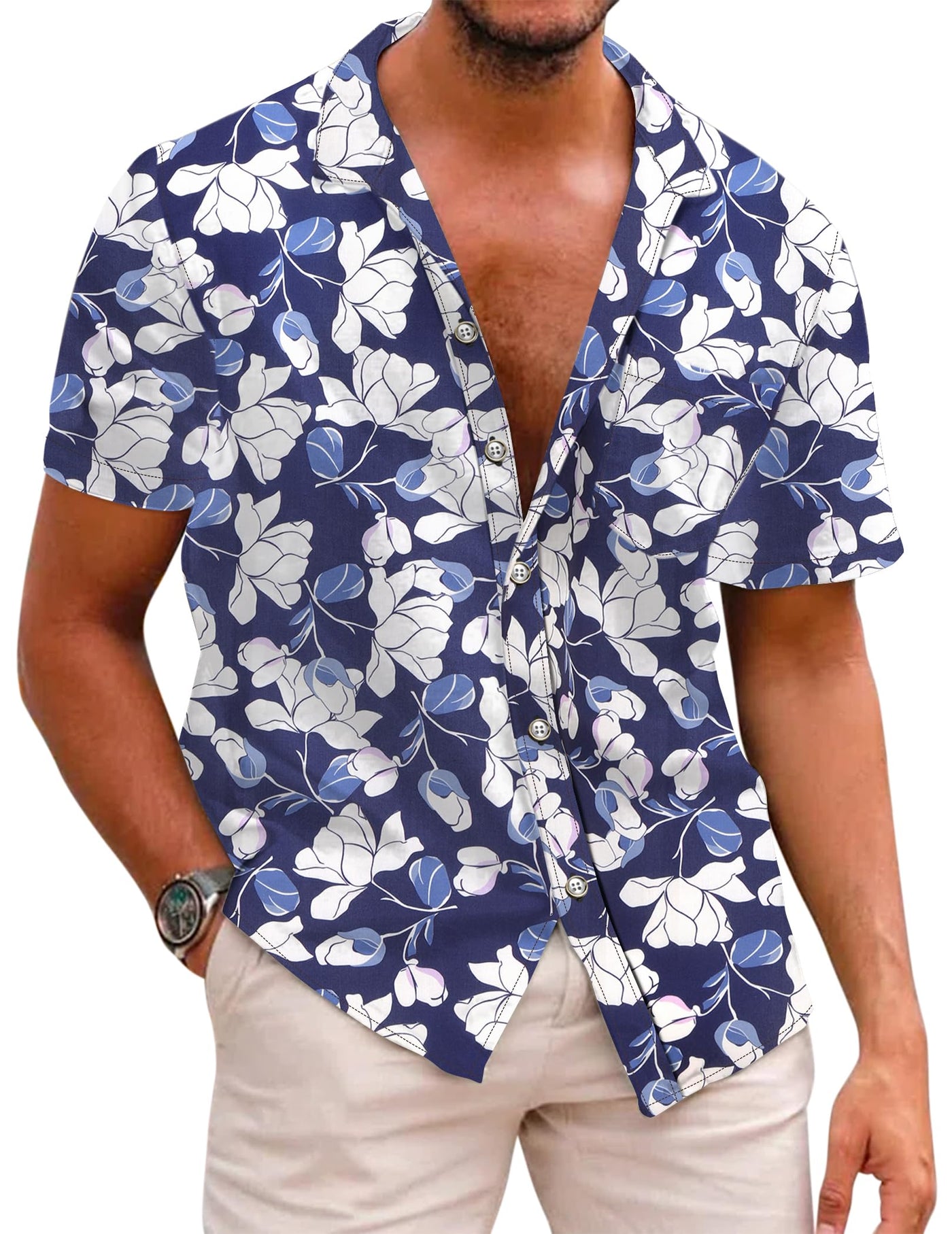COOFANDY Mens Hawaiian Shirts Short Sleeve