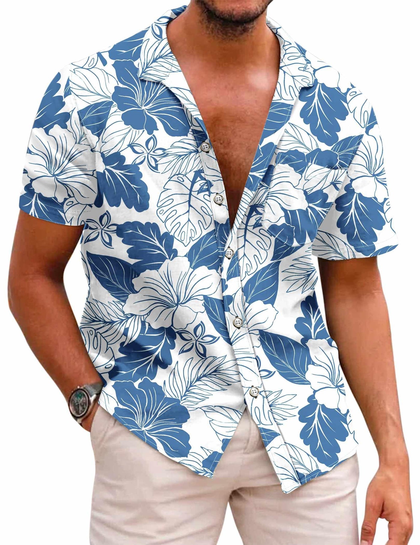 COOFANDY Mens Hawaiian Shirts Short Sleeve