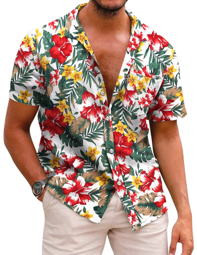 COOFANDY Mens Hawaiian Shirts Short Sleeve