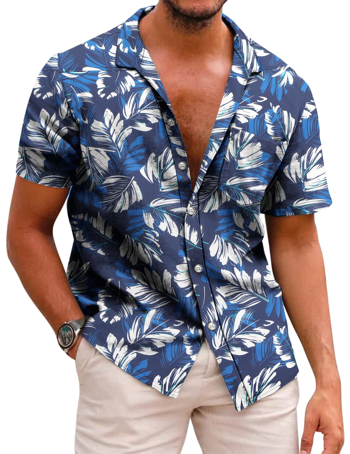 COOFANDY Mens Hawaiian Shirts Short Sleeve