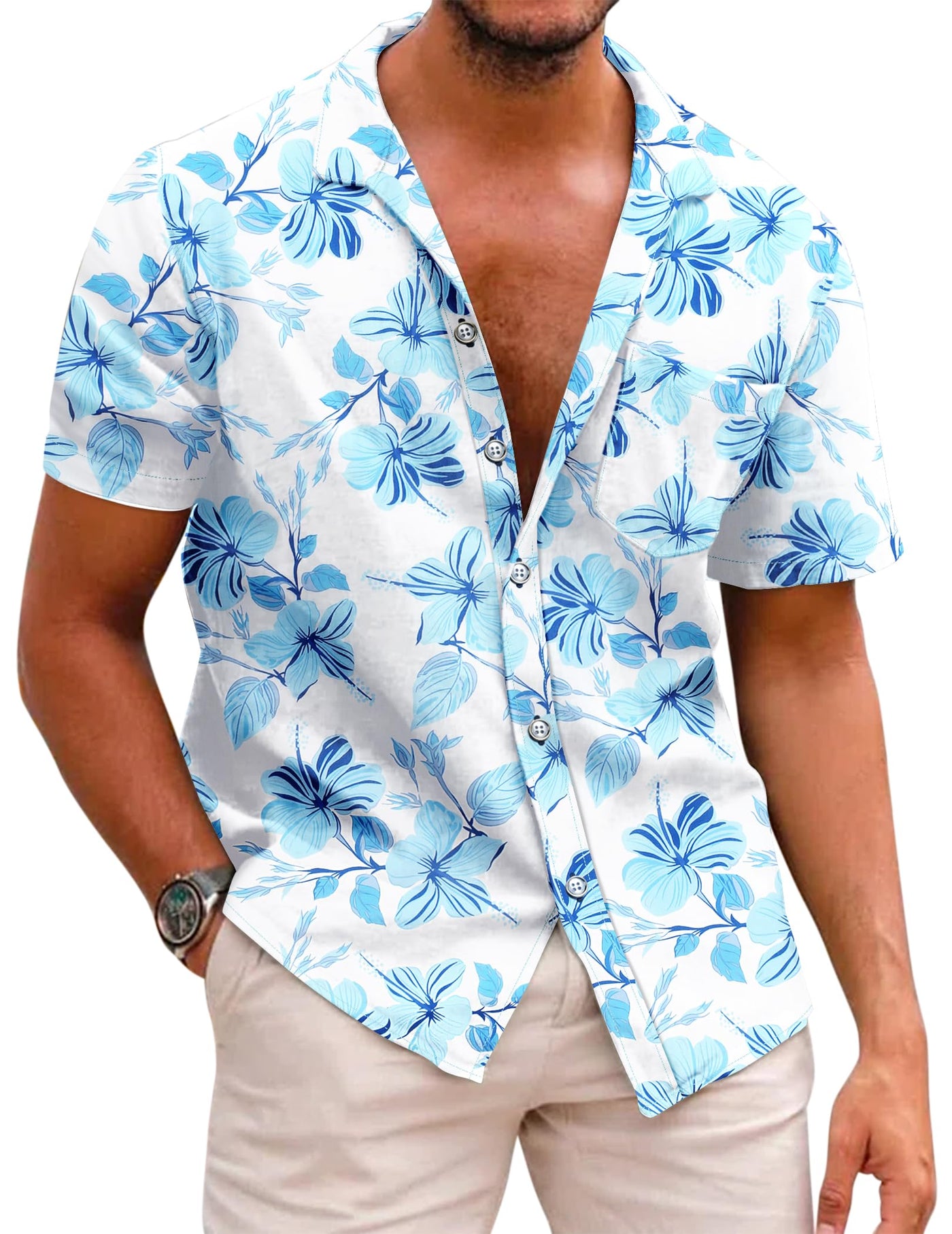 COOFANDY Mens Hawaiian Shirts Short Sleeve