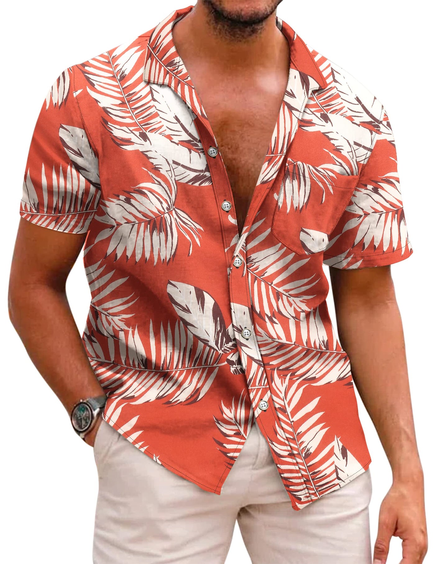 COOFANDY Mens Hawaiian Shirts Short Sleeve