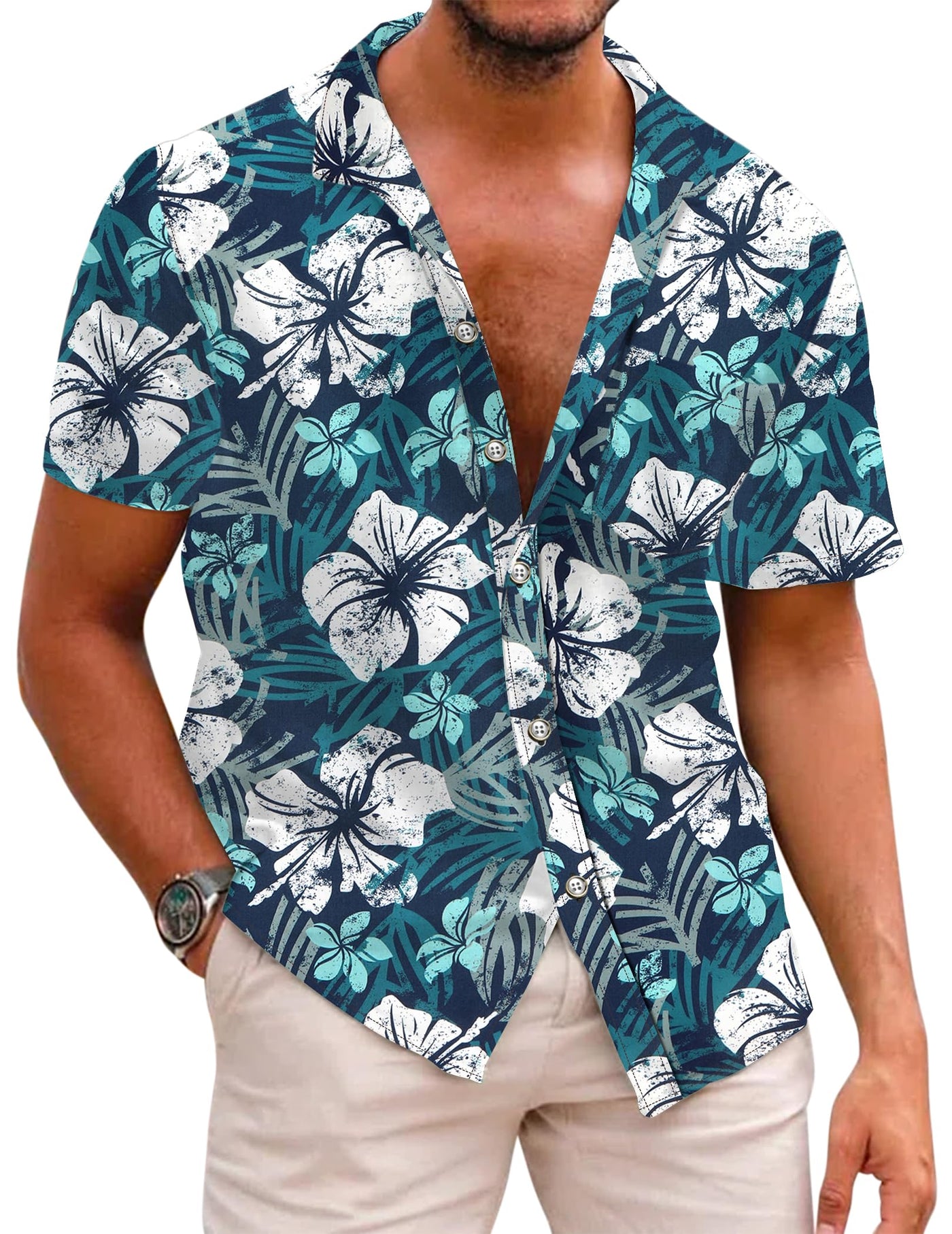 COOFANDY Mens Hawaiian Shirts Short Sleeve